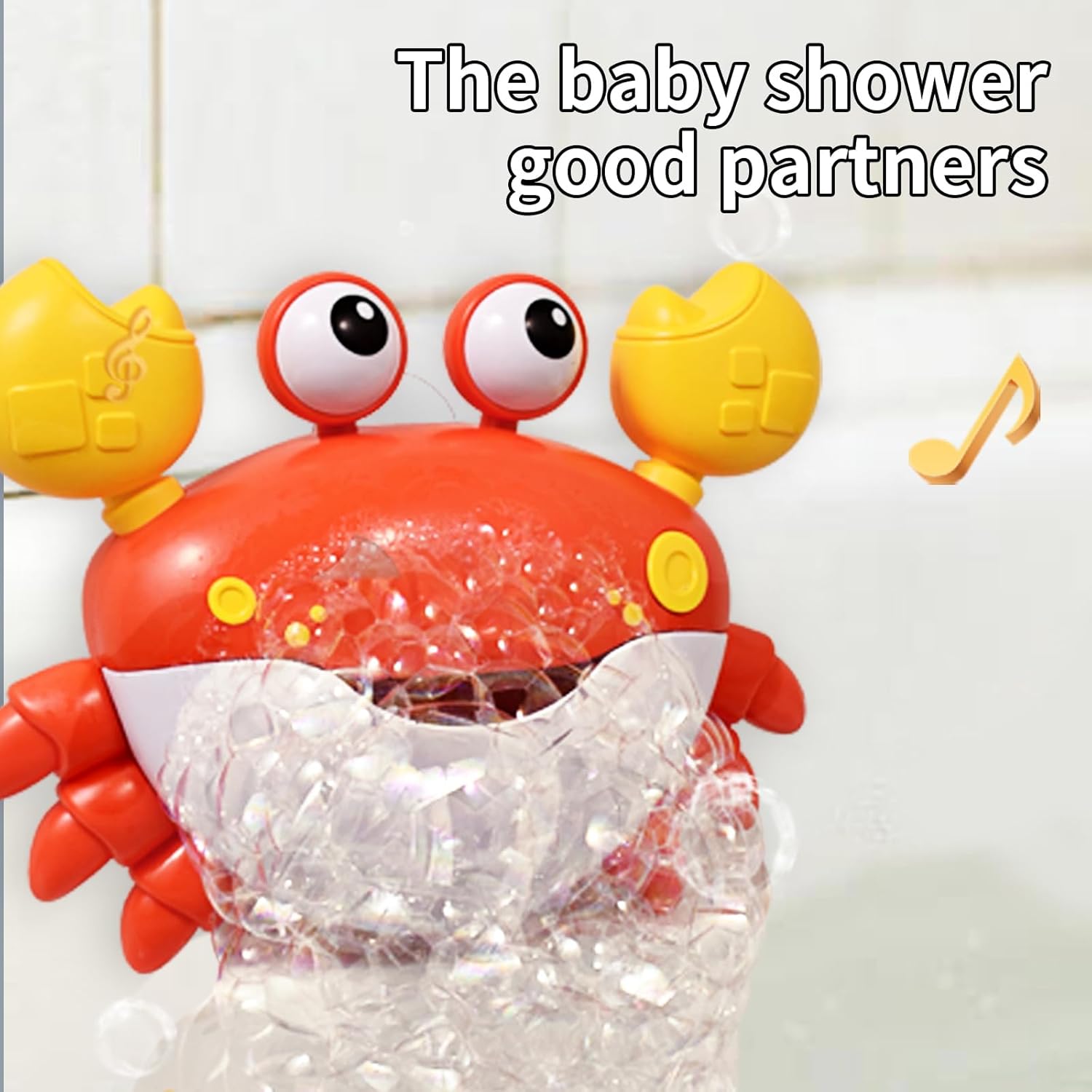 Fidtoy Musical Crab Bubble Bath Toy for Toddlers – Bubble Maker Bath Toy with Music for Kids