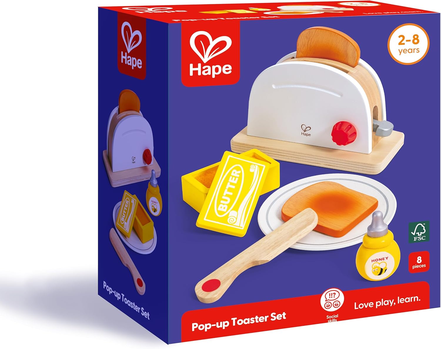 Fidtoy Grille-Pain en Bois Pop-Up Ensemble de Jouets de Cuisine pour Jeu d'Imitation