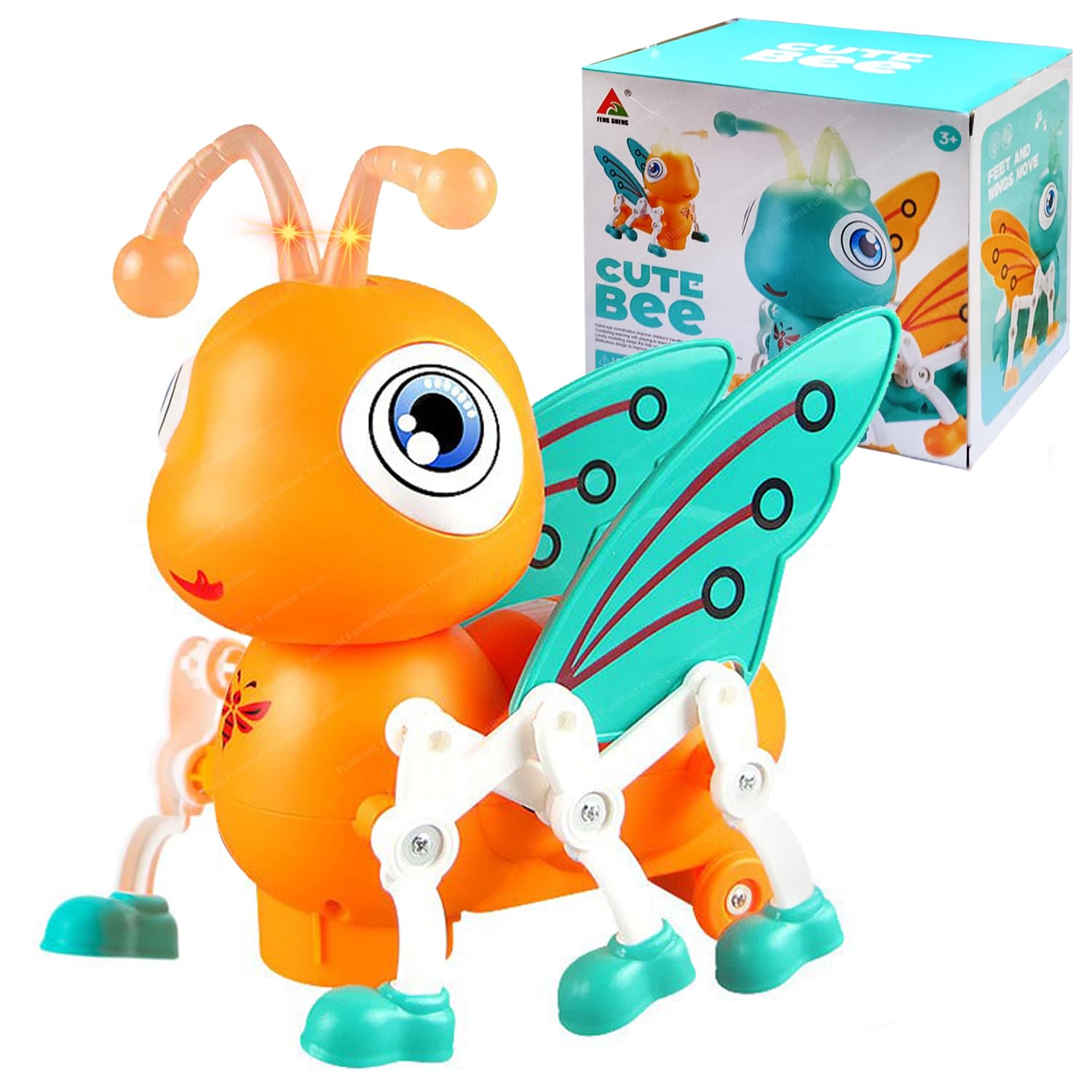 Fidtoy Juguete Musical de Abeja Caminadora con Luces y Rotación de 360