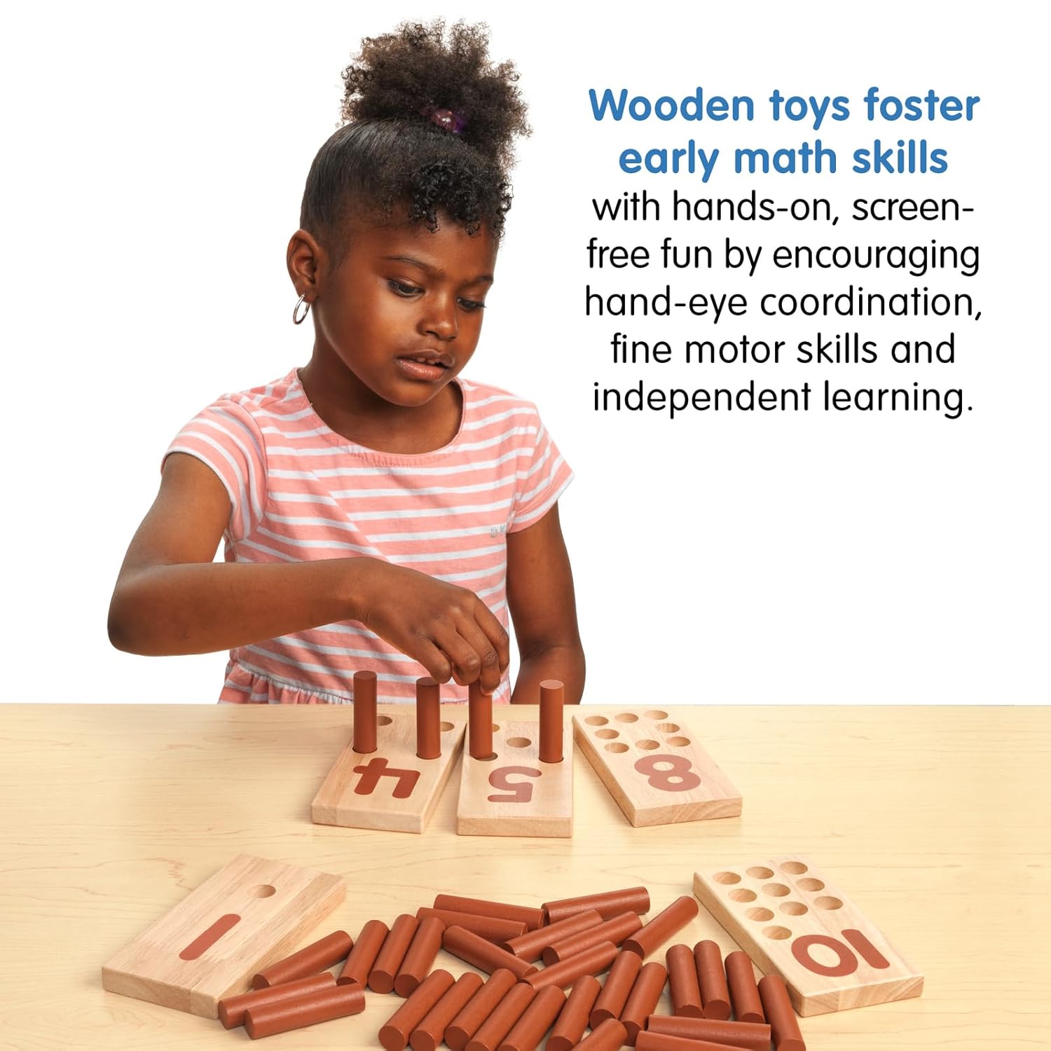 X Large Excellerations Montessori Counting Pegs Number Counting Sticks Boards