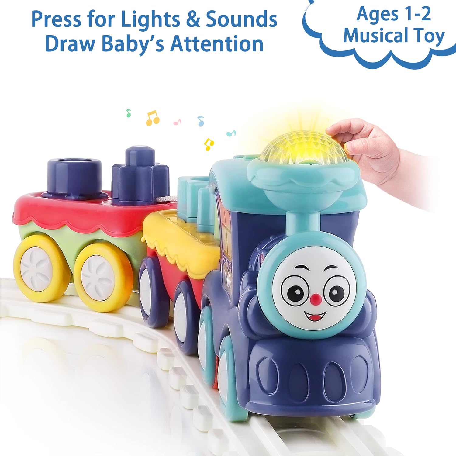 Fidtoy Train Musical avec Blocs de Construction pour Tout-petits