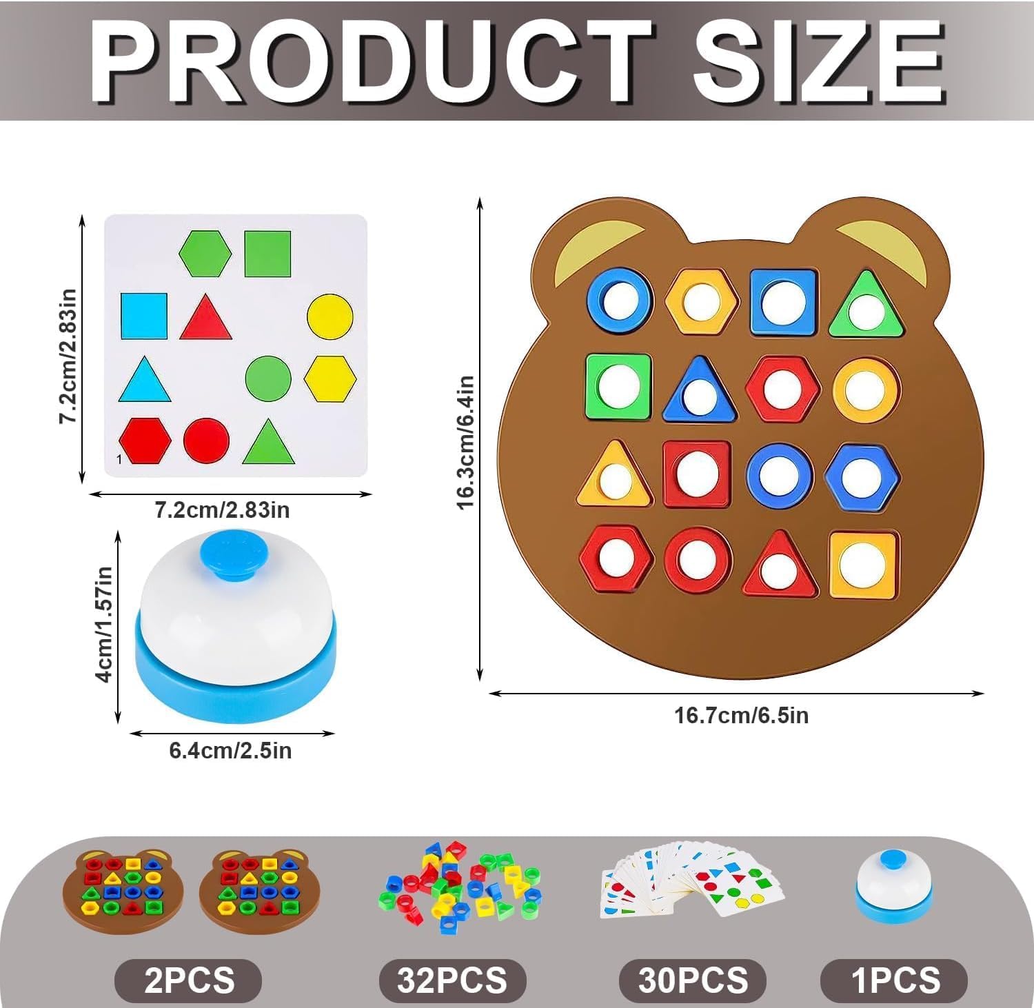 Fidtoy Shape Matching Board Game for Kids Color and Shape Recognition Learning Toy