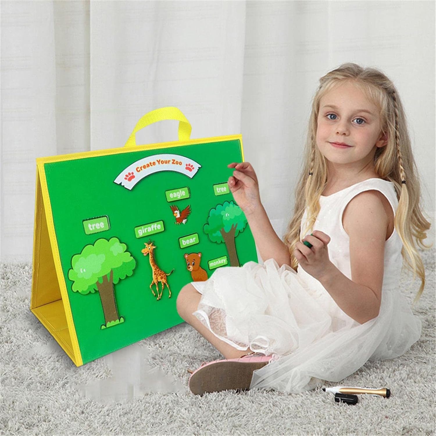 fieltro para aula, tablas enseñanza plegables doble cara, historias para preescolar, Montessori Education Storytelling Naixue