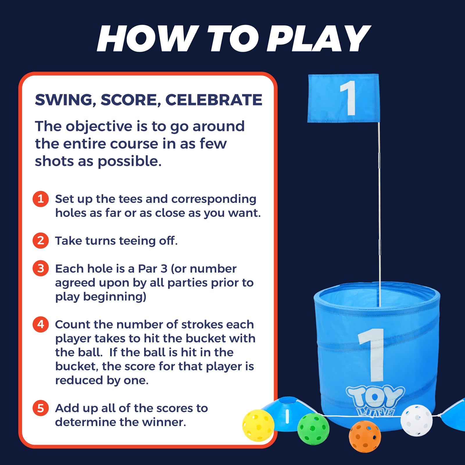 Fidtoy Juego de 6 hoyos de práctica de golf azul