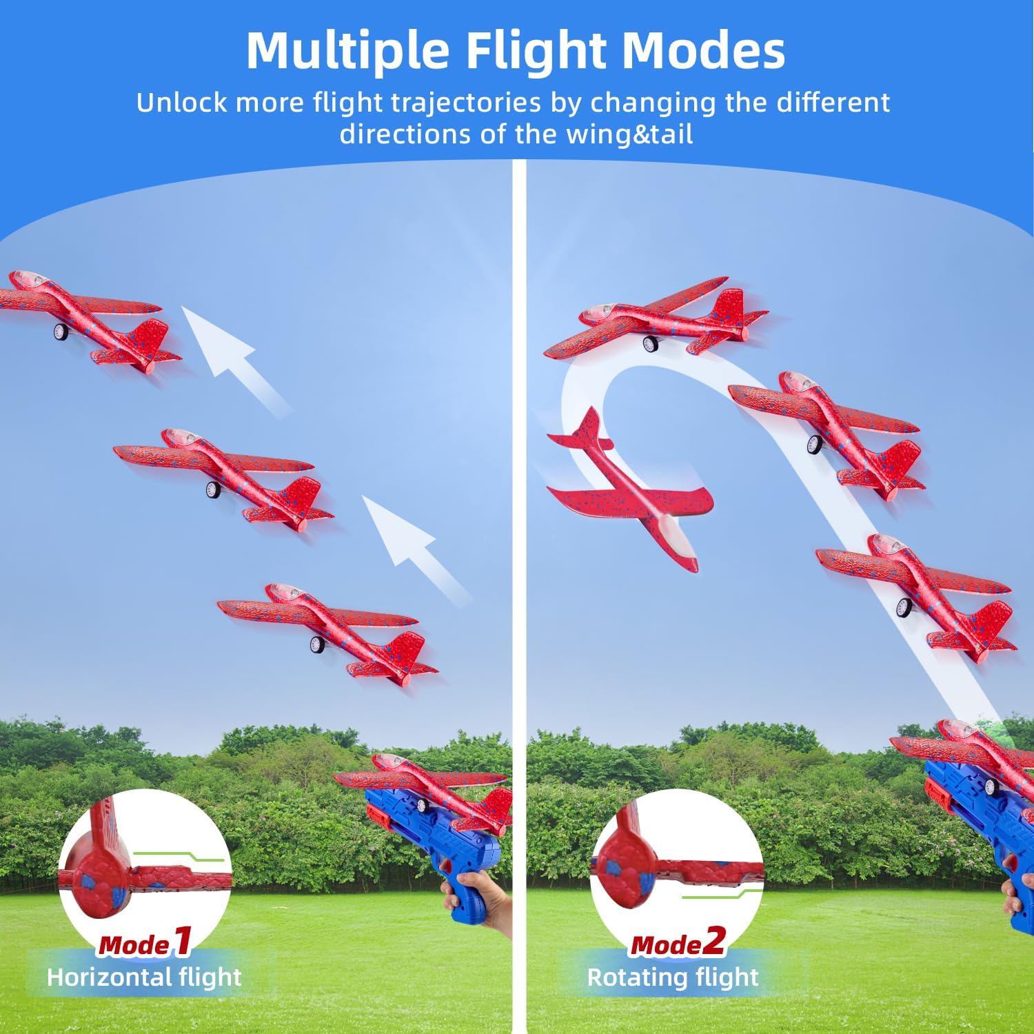 Ensemble de jouets lanceur d'avion en mousse Fidtoy pour enfants, jeu de planeur en extérieur