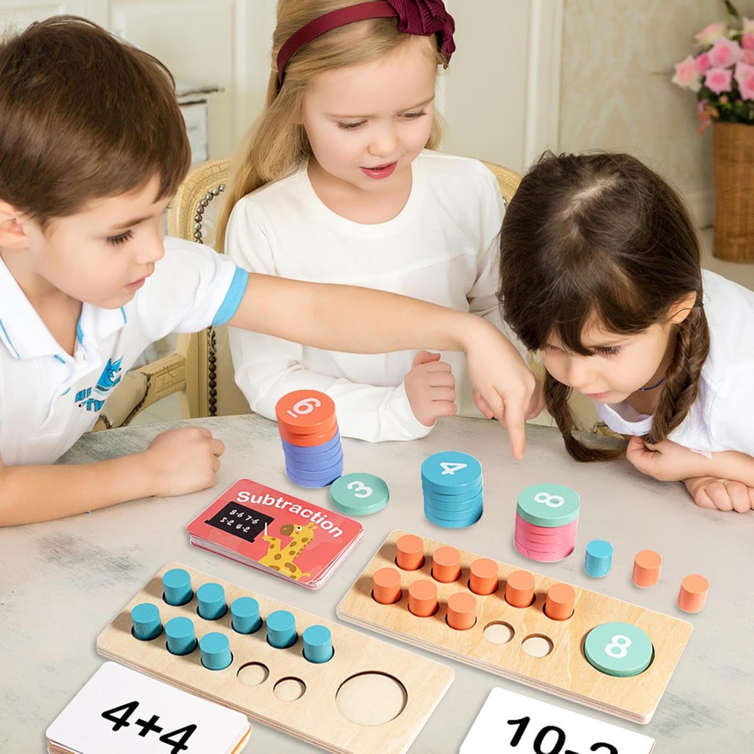 Fidtoy Ten Frame Math Game Montessori Number Learning Toy