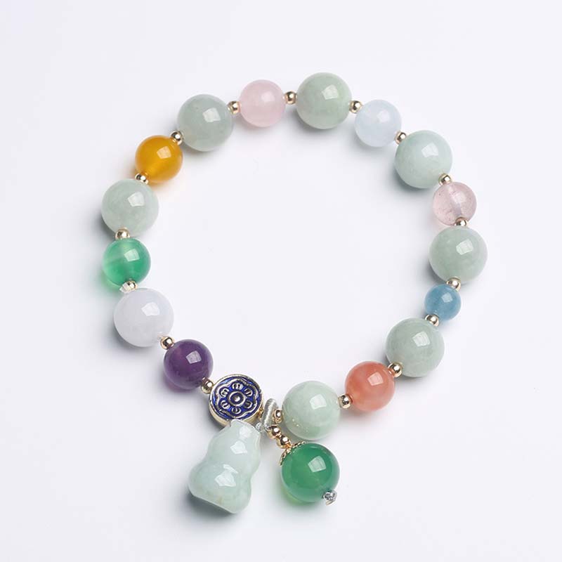 Buddha Stones Lucky Bracelet Gourd Jade Bracelet Bracelet BS main