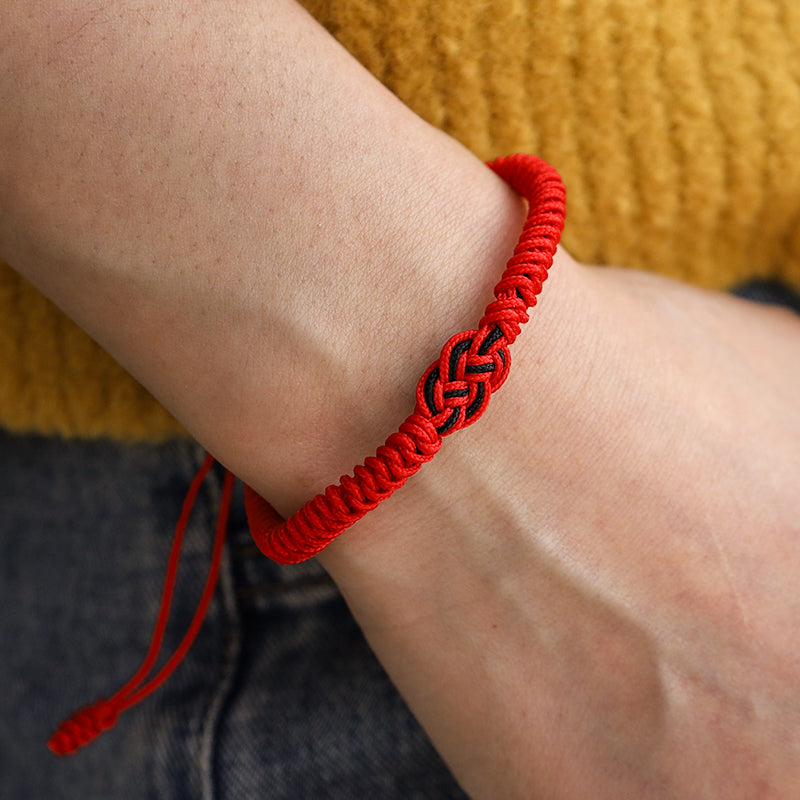 Foviel 2Pcs Tibetan Luck Chinese Knot Protection String Bracelet