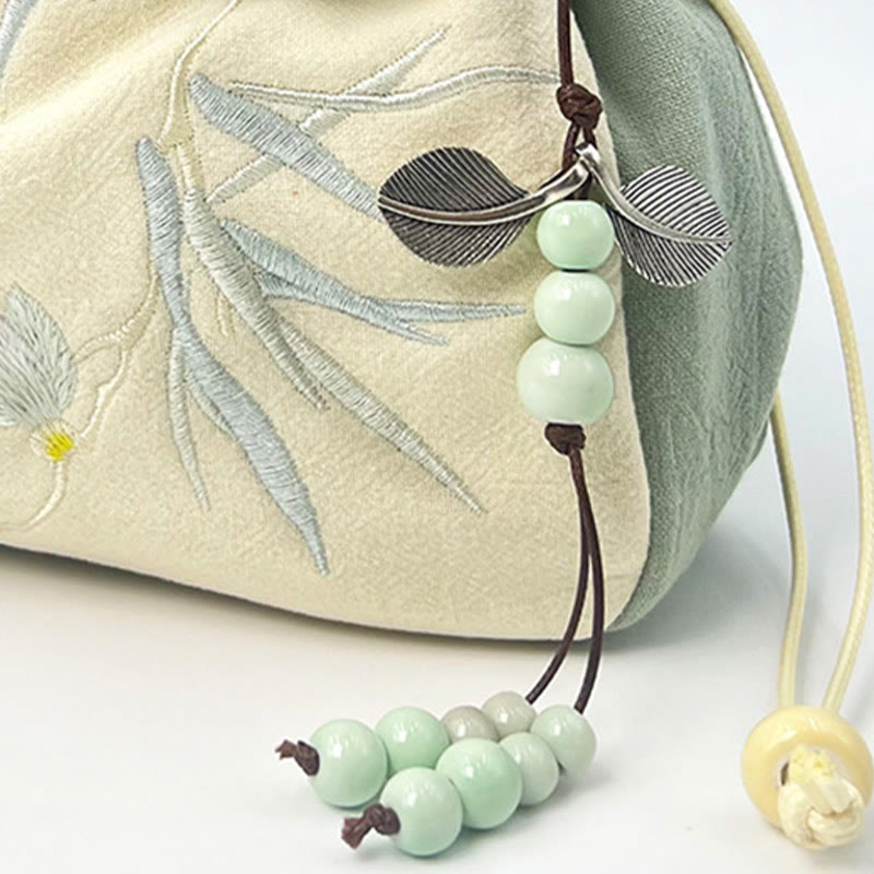 Buddha Stones Suzhou Embroidery Lotus Epiphyllum Magnolia Cotton Linen Tote Crossbody Bag Shoulder Bag Handbag Crossbody Bag BS 12