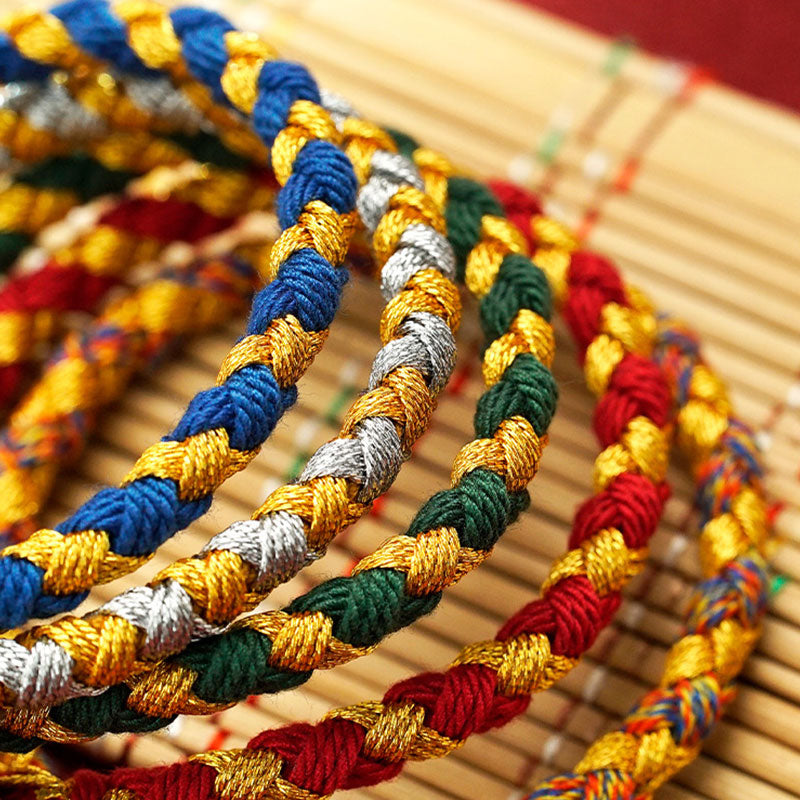 Buddha Stones Handmade Tibetan Five God Of Wealth Dragon Scale Rope Luck Braid Bracelet Bracelet BS 2