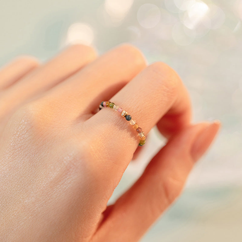 Buddha Stones Natural Tourmaline Positive Love Ring Ring BS 2