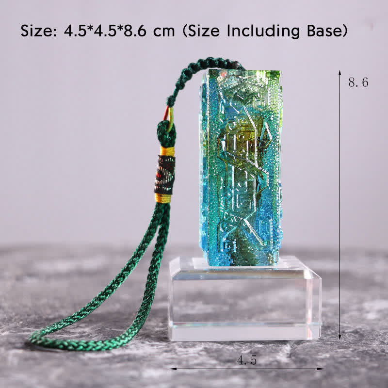 Buddha Stones Feng Shui Handmade Liuli Crystal Art Piece Home Office Decoration Decorations BS Small Crystal Base