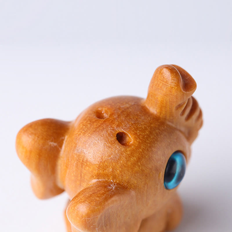 Foviel Sandalwood Small Leaf Red Sandalwood Green Sandalwood Lucky Mini Elephant Carved Protection Decoration