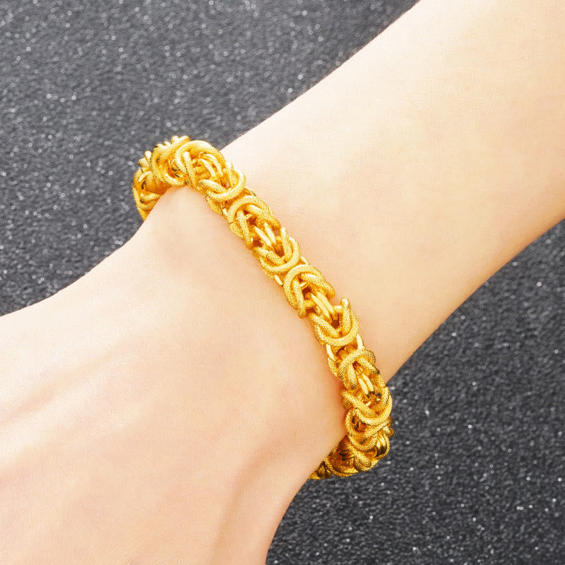 Buddha Stones 24k Gold Plated Double Headed Dragon Protection Bracelet Bracelet BS 2