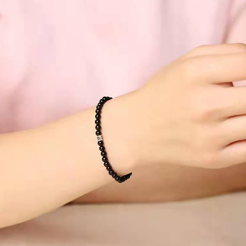 Buddha Stones Natural Black Obsidian Smoky Quartz Purification Strength Bracelet Bracelet BS 5