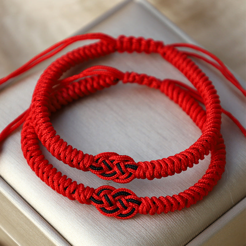 Foviel 2Pcs Tibetan Luck Chinese Knot Protection String Bracelet