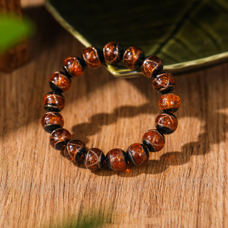 Buddha Stones Tibetan Classic Liuli Glass Bead Luck Wealth Bracelet - image 8
