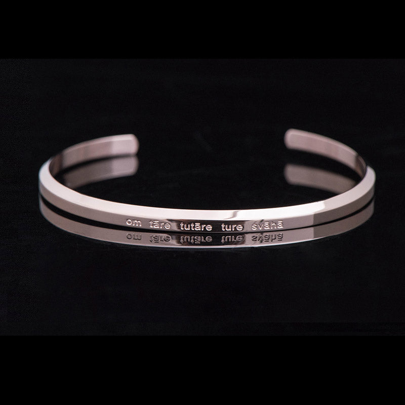 Foviel Six True Words Engraving Titanium Steel Blessing Protection Bracelet