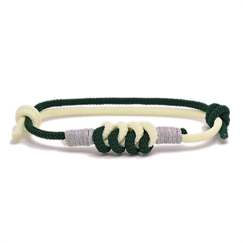 Buddha Stones Simple Design King Kong Knot Strength Braid String Bracelet Bracelet BS Dark Green(Bracelet Size 15-25cm)
