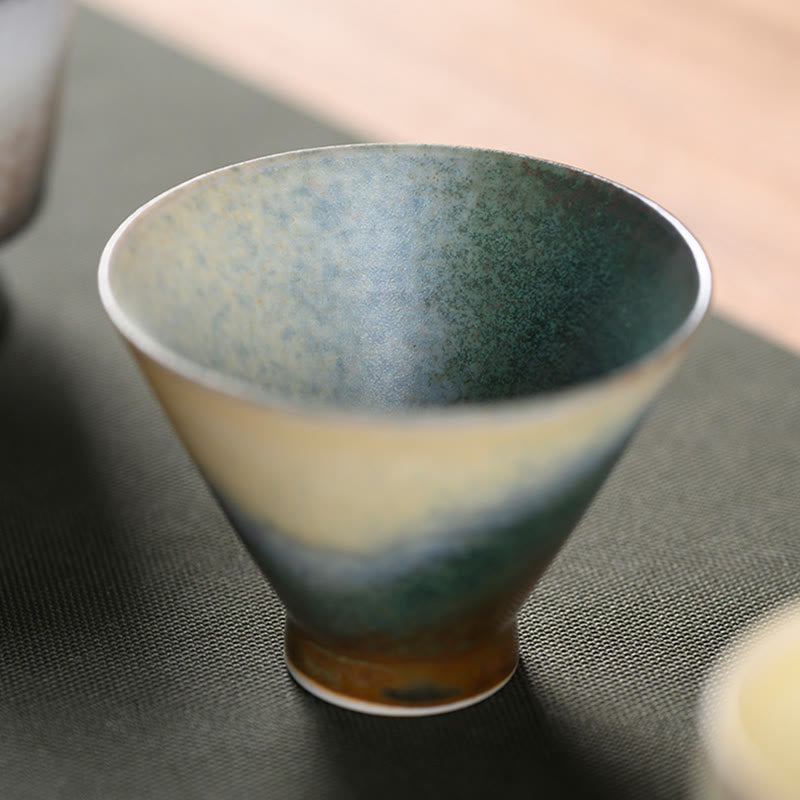Buddha Stones Vintage Furnace Transmutation Kiln Porcelain Teacup Kung Fu Tea Cup Cup BS 4