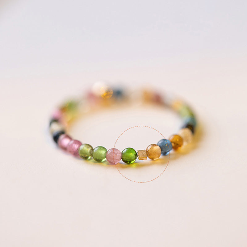 Buddha Stones Natural Tourmaline Positive Love Ring Ring BS 9