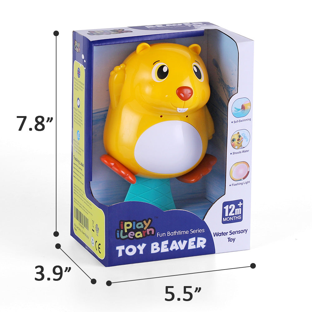Fidtoy Beaver Bath Toy with Water Spray and Lights