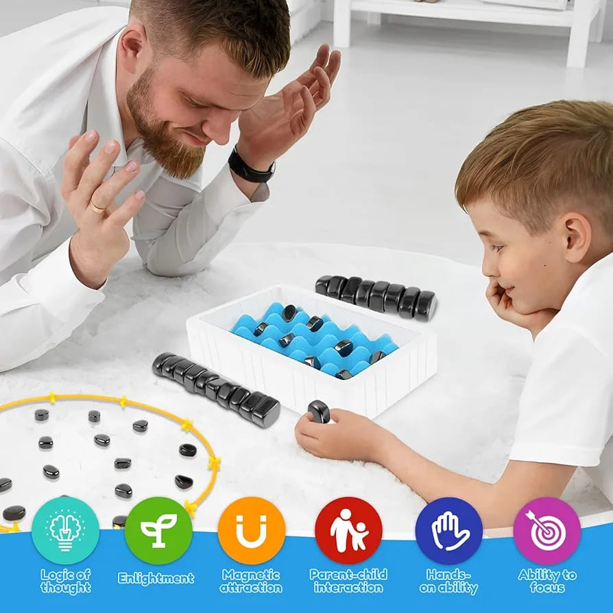 Juego de mesa familiar de ajedrez magnético 2 en 1