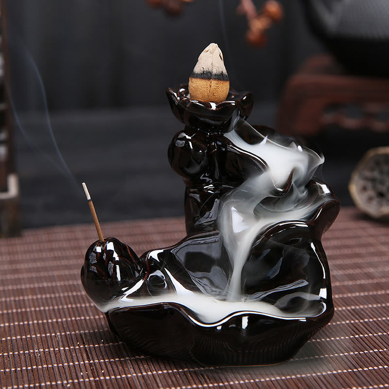 Handcrafted Waterfall Incense Holder Backflow Cone Ceramic Burner Incense Burner BS 1
