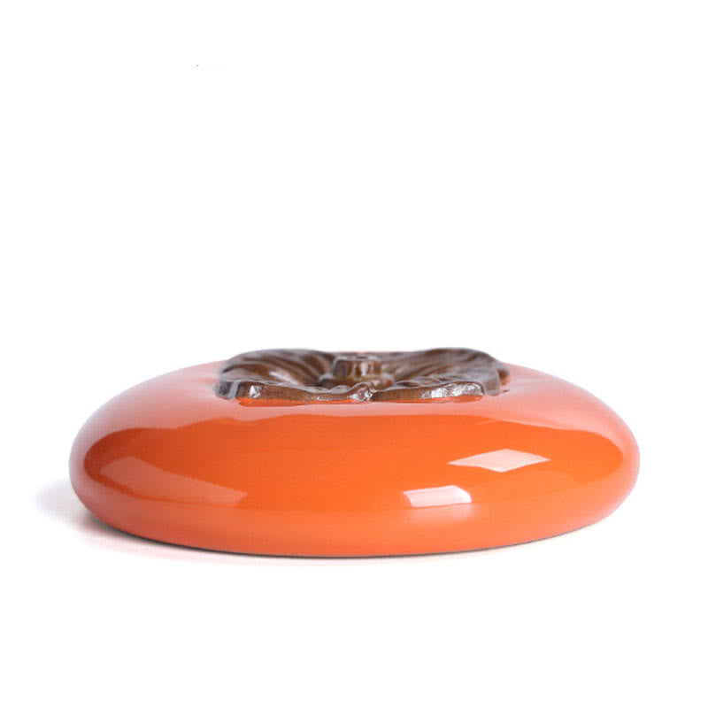 Buddha Stones Persimmon Ceramic Meditation Healing Incense Burner Incense Holders Incense Burner BS 13
