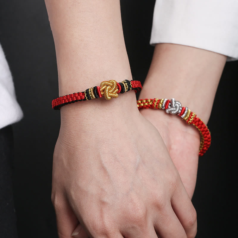 Buddha Stones Colorful Rope True Love Knot Luck Handmade Bracelet Bracelet BS 4