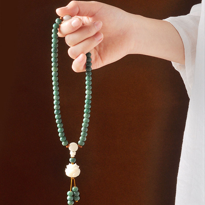 Bracelet de succès en graines de lotus cyan Foviel Bodhi