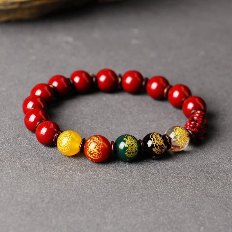 Buddha Stones God Of Wealth Cinnabar PiXiu Blessing Bracelet Bracelet BS 4