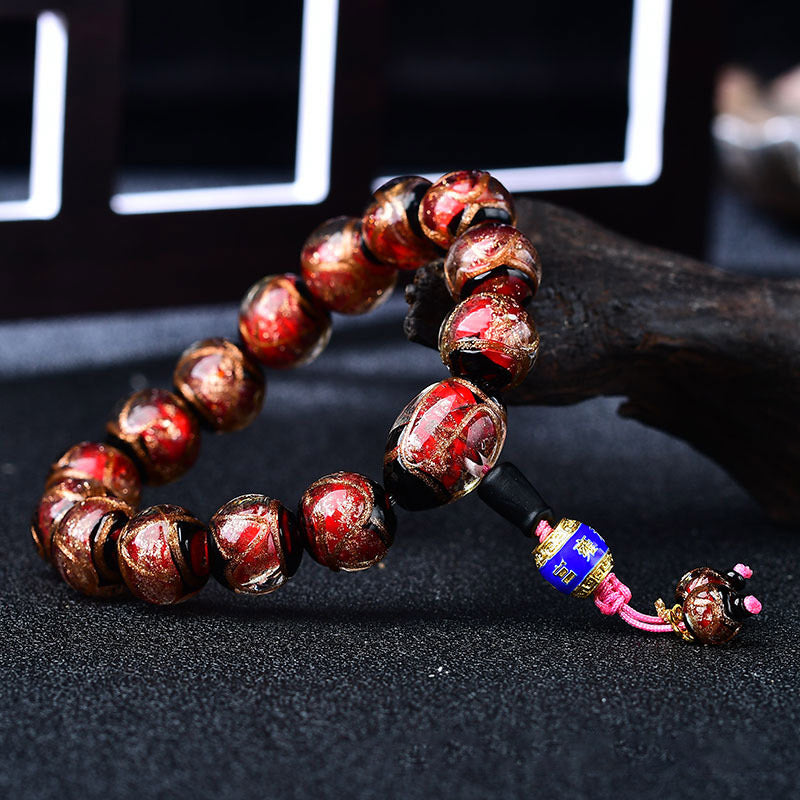 Buddha Stones Tibetan Dragon Vein Agate Healing Bracelet Bracelet BS 11