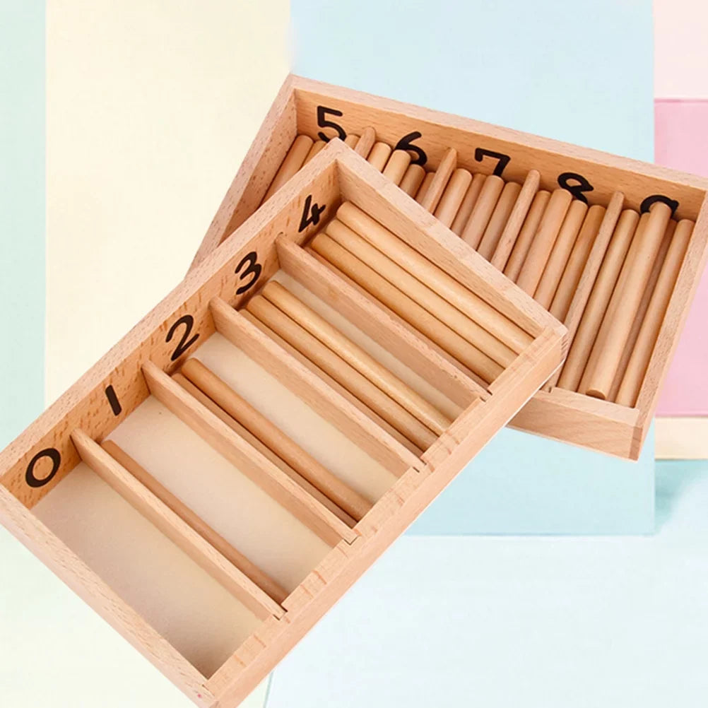 Juguete de conteo Montessori Fidtoy Spindle Box para matemáticas tempranas