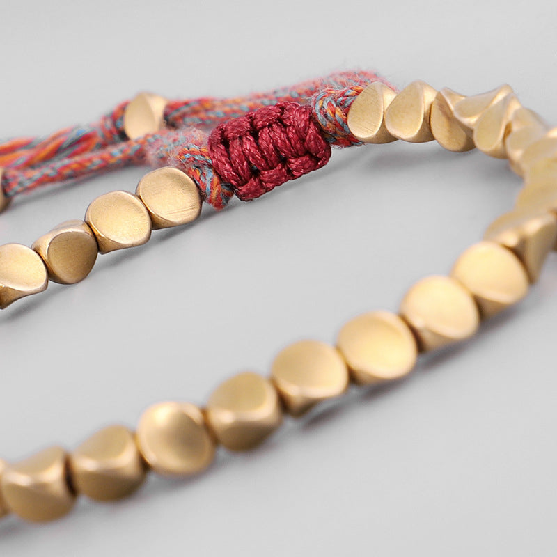 Buddha Stones Tibetan Copper Beads Healing Luck Bracelet Bracelet BS 10