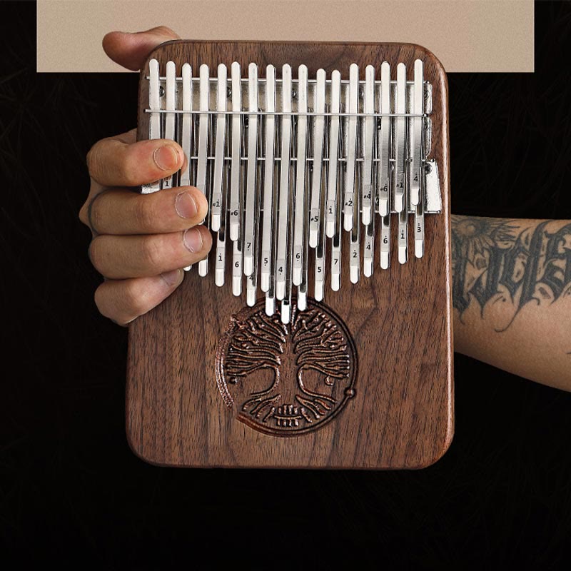 Buddha Stones Kalimba 34 Keys Thumb Piano Tree of Life Design Portable Finger Marimba Piano 7