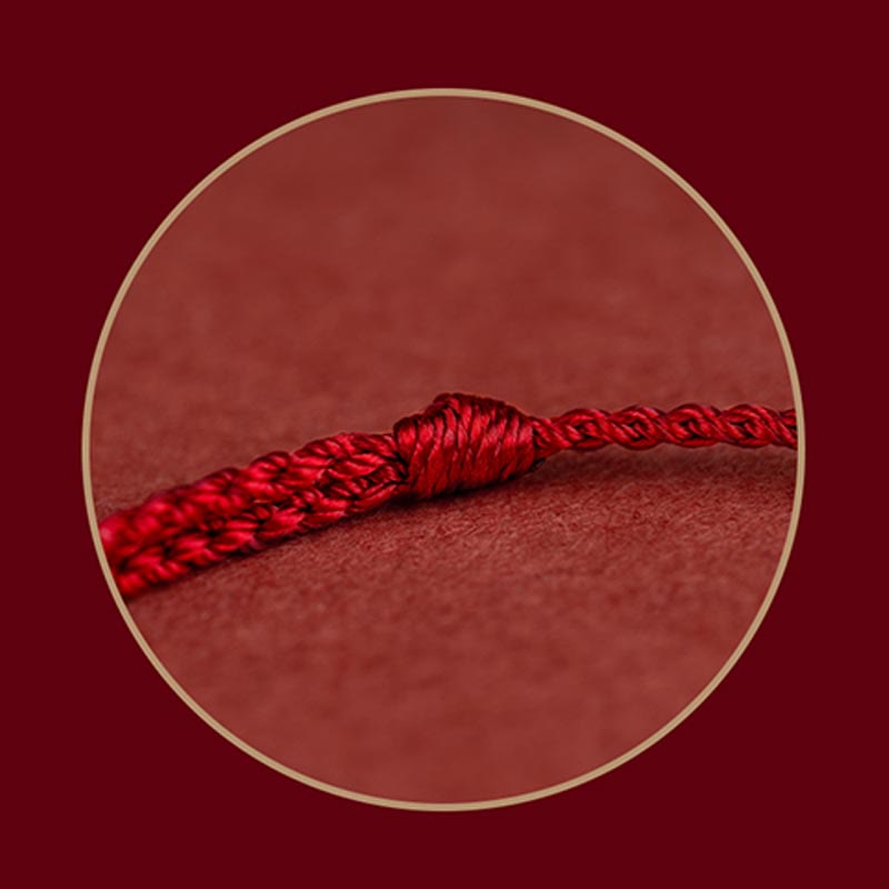 Buddhastoneshop 925 Sterling Silver Endless Knot Protection Luck Red String Bracelet Anklet