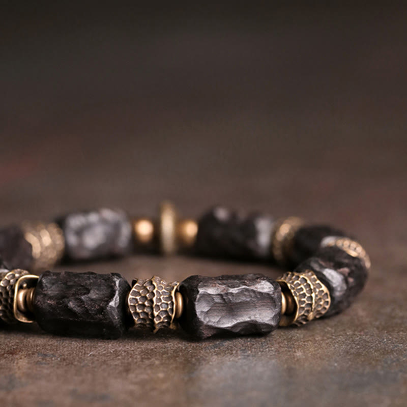 Buddha Stones Tibetan Ebony Wood Copper Calm Peace Bracelet Bracelet BS 3