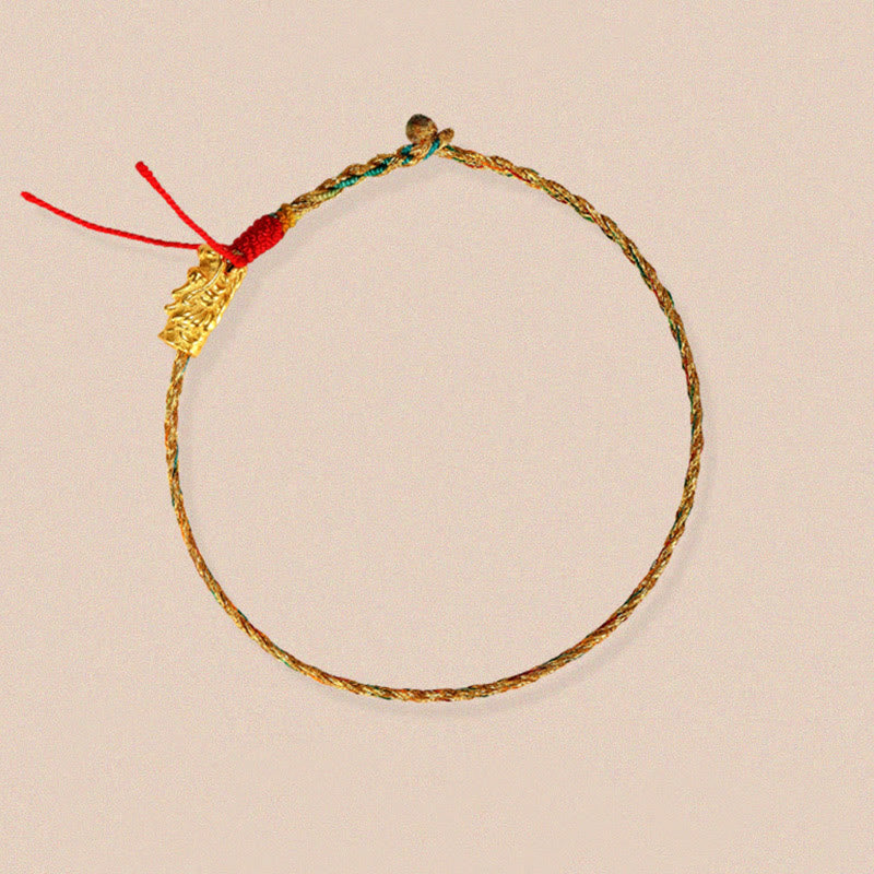 Buddha Stones Year of the Dragon Handmade Colorful Dragon Carved Success Braided Bracelet - image 11