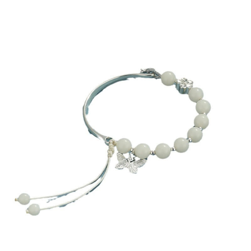 Buddha Stones Bodhi Seed Butterfly Lotus Luck Wealth Bracelet Bangle Bracelet BS 7