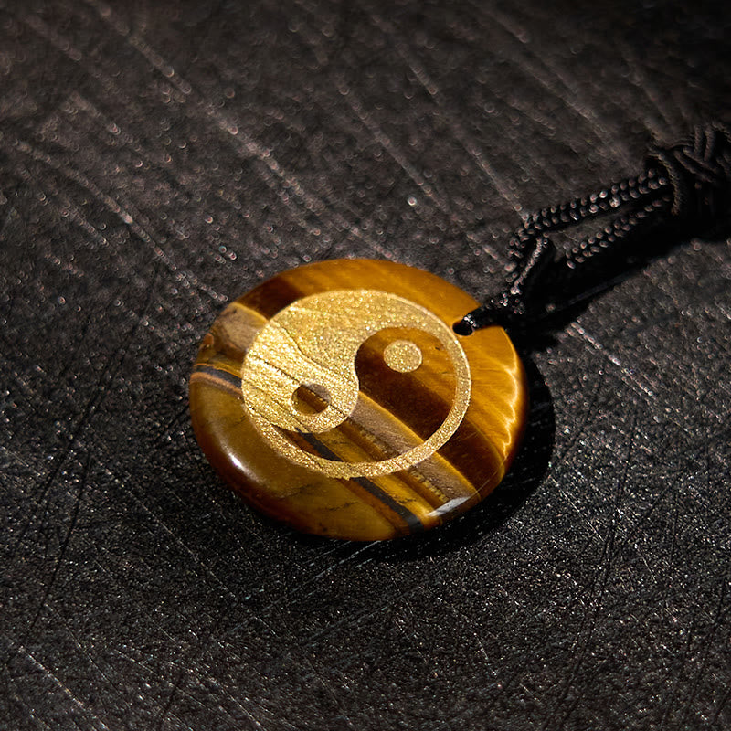 Buddha Stones Various Crystal Amethyst Tiger Eye Green Aventurine Yin Yang Spiritual Necklace Pendant Necklaces & Pendants BS 21