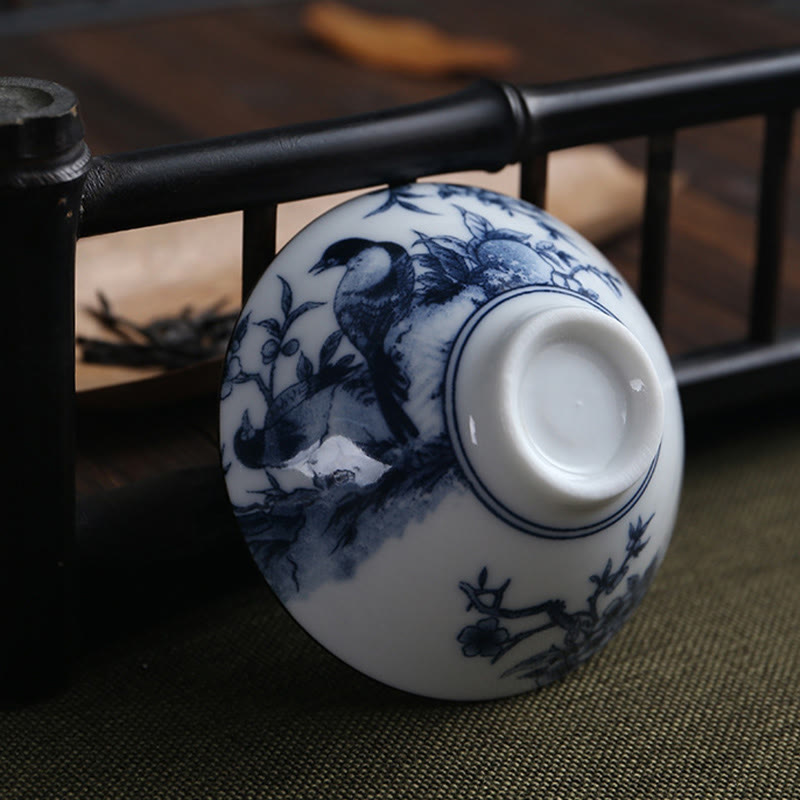 Buddha Stones Flowers Fu Character Mountains Lotus Cherry Blossoms Ceramic Teacup Kung Fu Tea Cup Cup BS 29