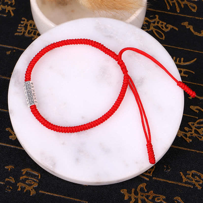 Buddha Stones Om Mani Padme Hum Luck Protection Red String Bracelet Bracelet BS Red(Bracelet Size 16-28cm)