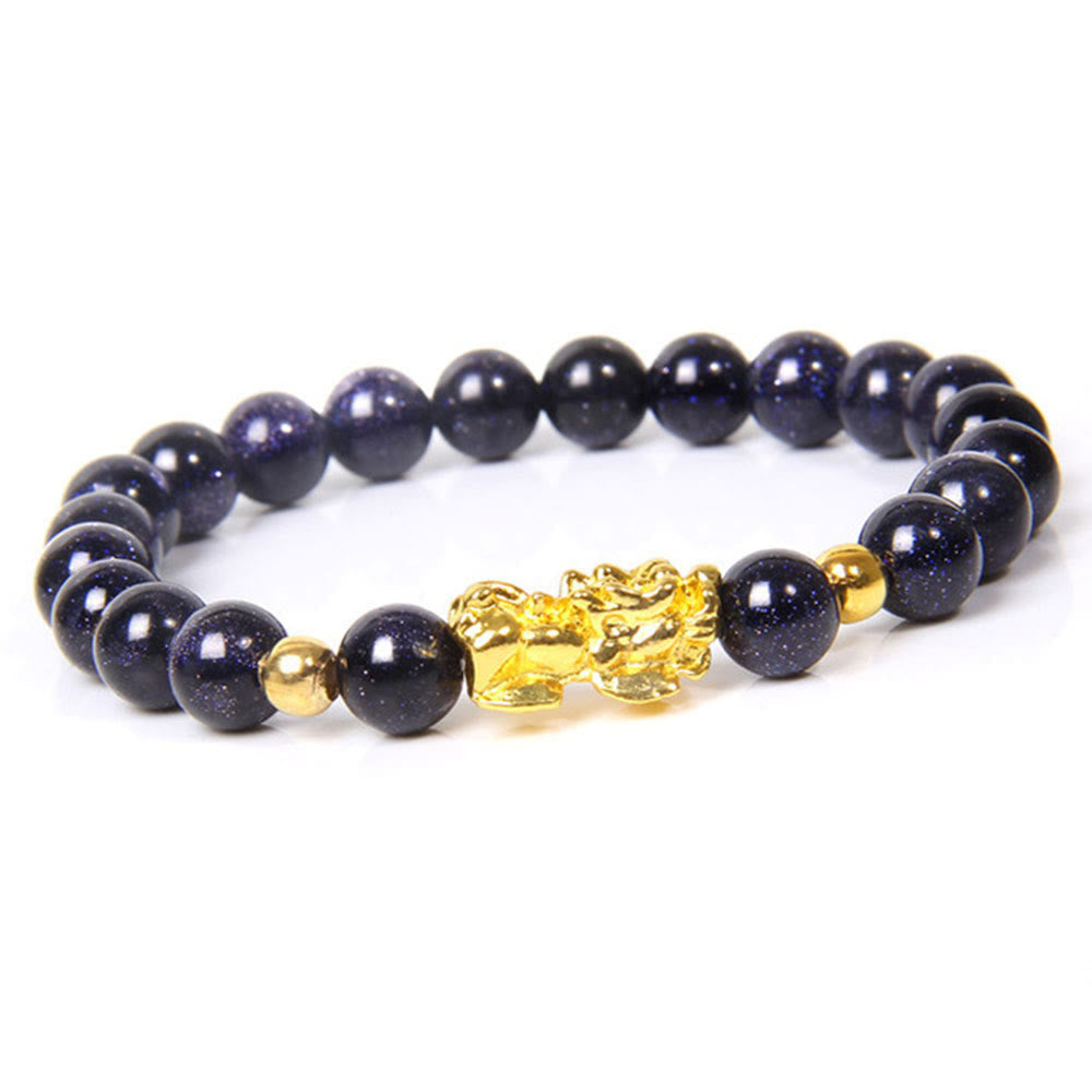 Bracelet de richesse Foviel Feng Shui Pixiu en obsidienne