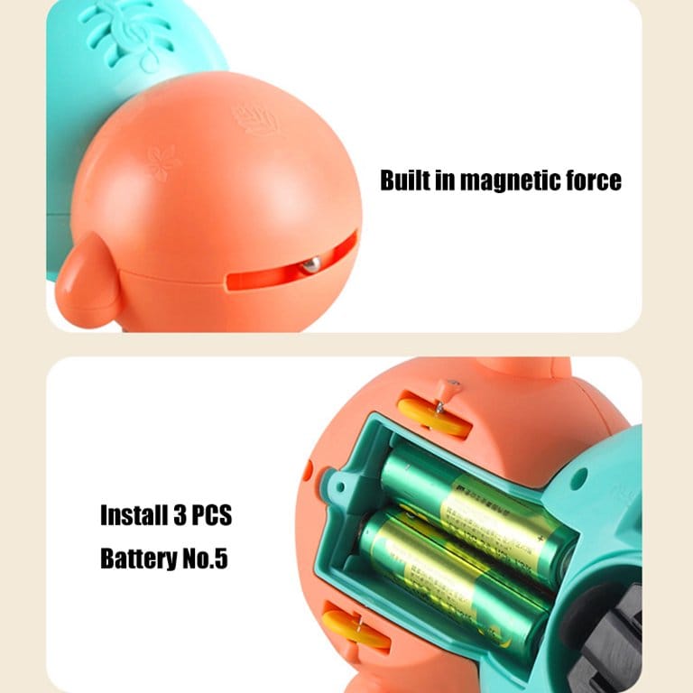 Fidtoy Magnetic Electric Caterpillar Light Sound Toy Set for Toddlers Crawling Music Play Age 12M+