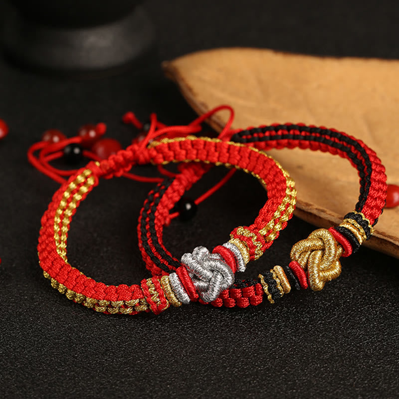 Buddha Stones Colorful Rope True Love Knot Luck Handmade Bracelet Bracelet BS 3