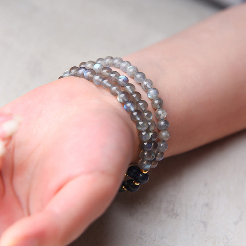 Buddha Stones Moonstone Lazurite Calm Healing Positive Bracelet - image 9