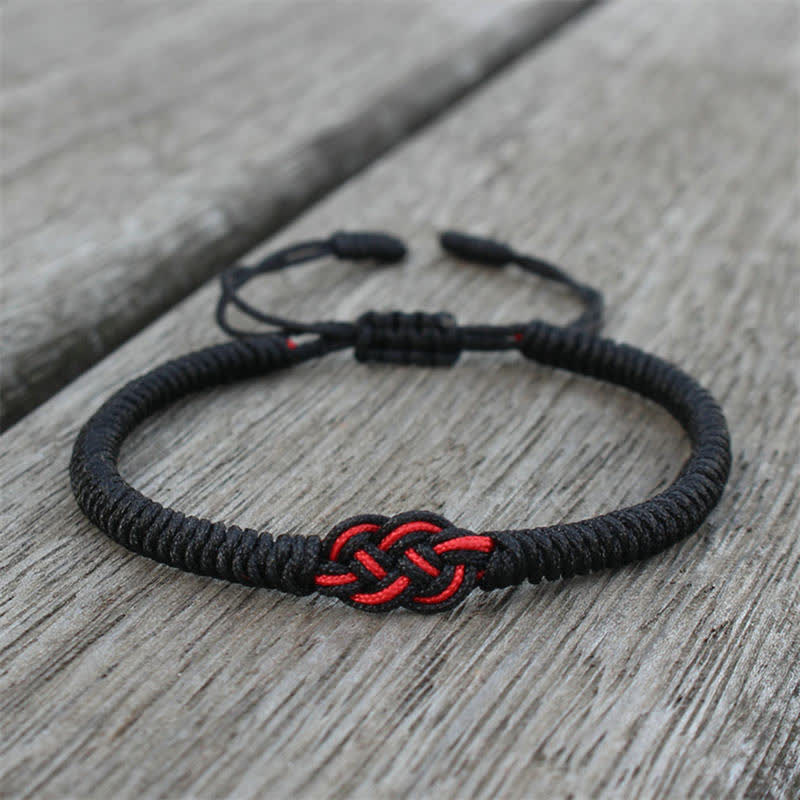 Foviel 2Pcs Tibetan Luck Chinese Knot Protection String Bracelet