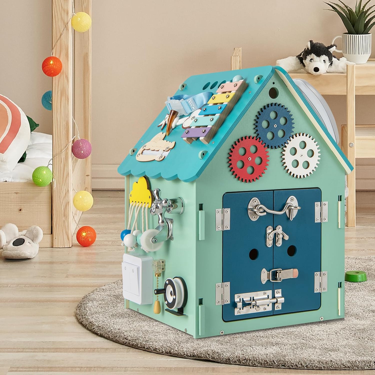 Fidtoy Multifunctional Busy Board House Montessori Toy