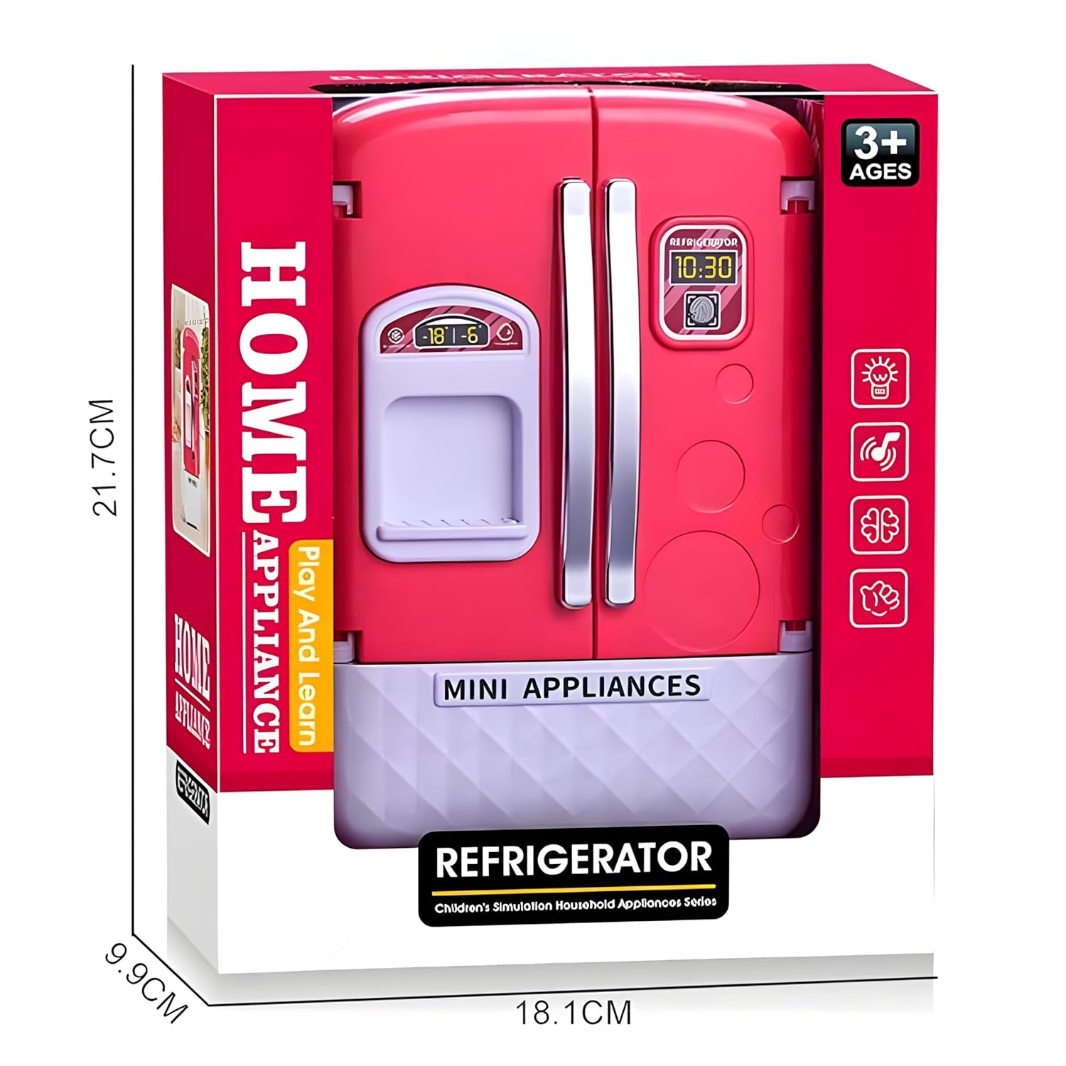 Fidtoy Mini Refrigerador de Juguete – Cocina de Juguete con Luz y Música para Niños de 3+ Años